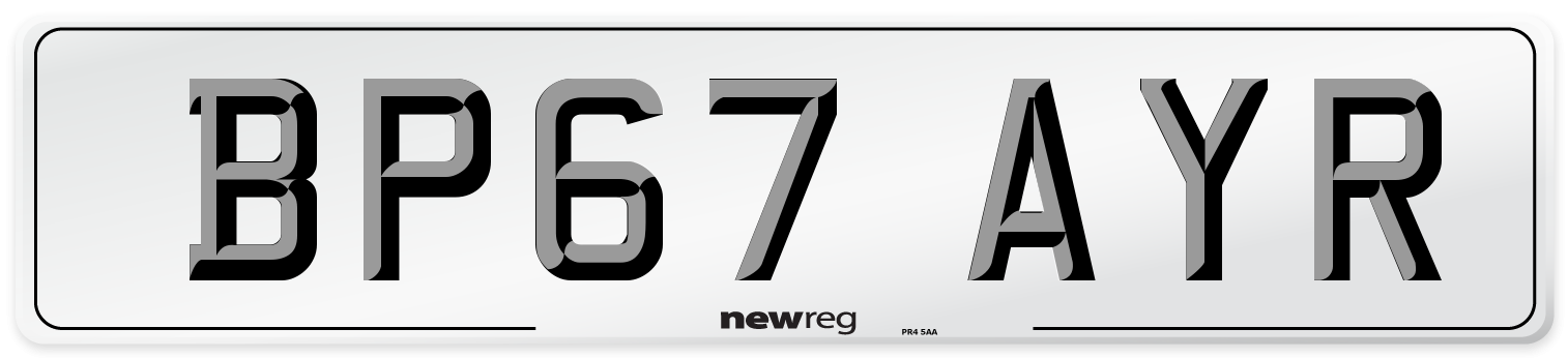 BP67 AYR Number Plate from New Reg